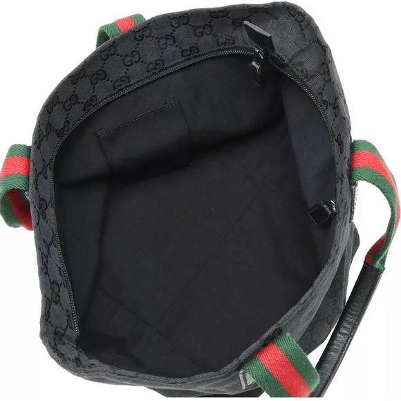 Authenticated Gucci Sherry Black Web Hobo Shoulder Bag Tote Handbag - Picture 11 of 16